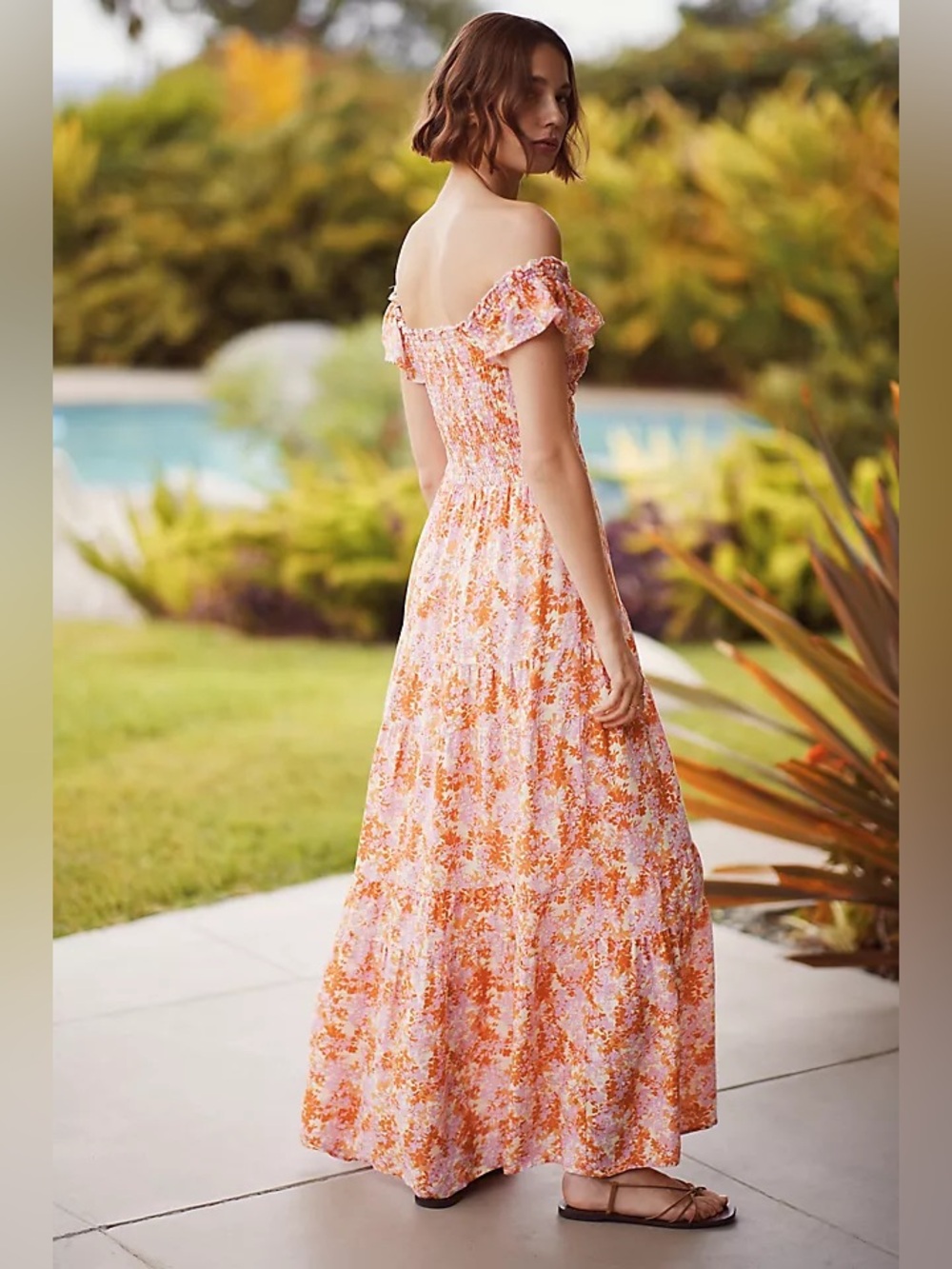 Anthropologie L Space Lucia Smocked Maxi Dress Size Medium - Picture 2 of 5